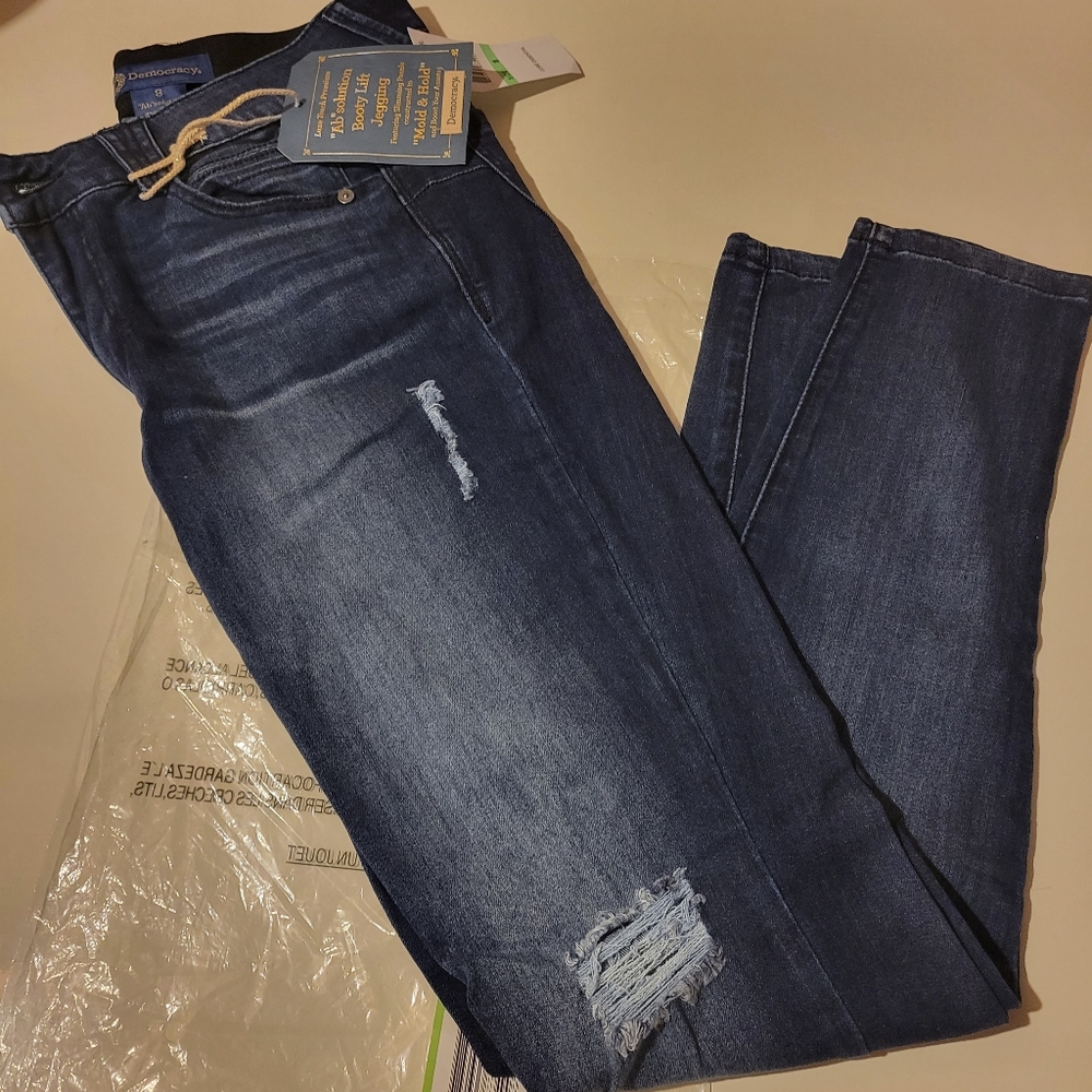 Democracy Women's Ab Solution Jegging sz 8 NWT blue - FAVE!